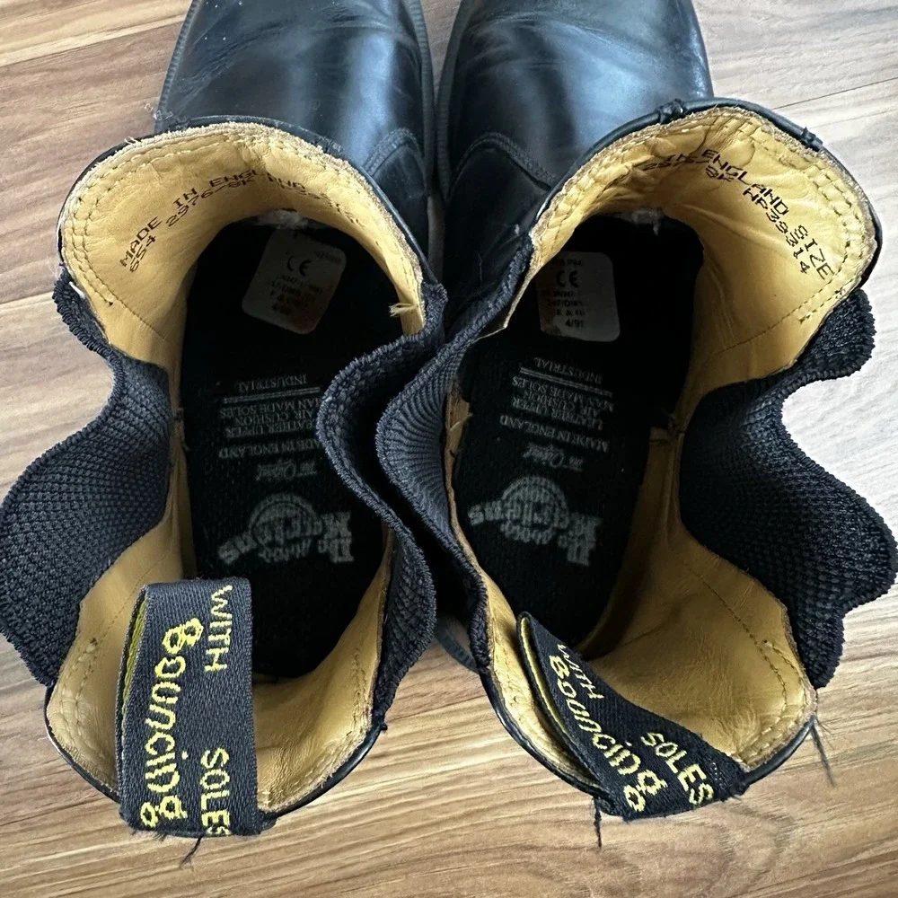 Vintage 90s Dr. Martens Chelsea Boots Mens 8 Black Leather 2976 Made England